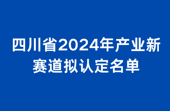 关于四川省2024年产业新赛道拟认定名单